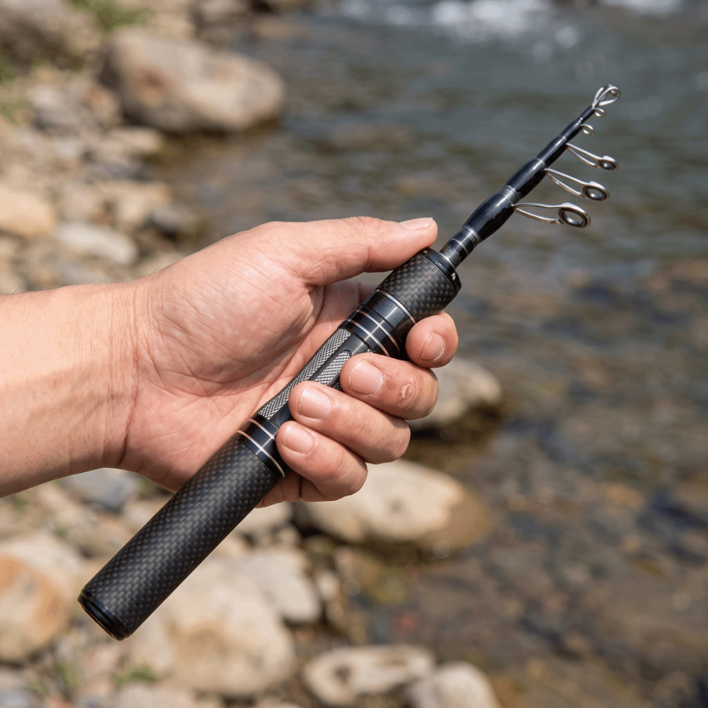 Wok Carbon Steel - Telescopische hengel met carbon handvat, solide