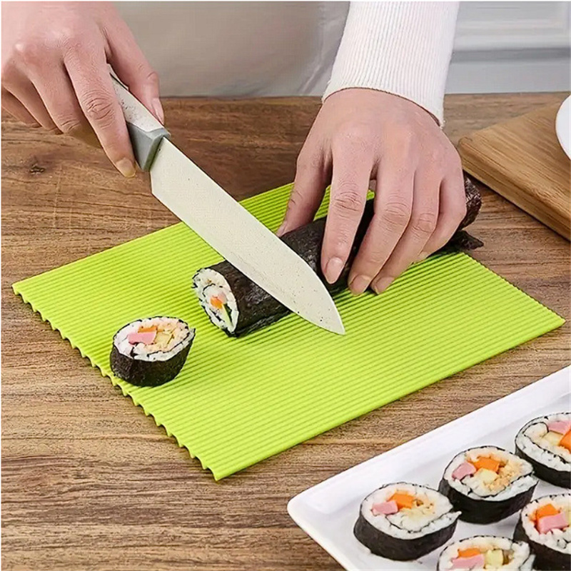 Sushi Mat Bamboo - Herbruikbare siliconen sushiroller met bamboe patroon,