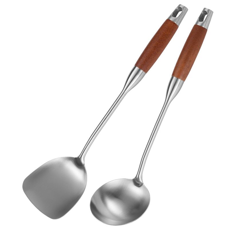 Wok Carbon Steel - M12K-roestvrijstalen spatel voor koolstofstaal, roestvrijstalen wokspatel