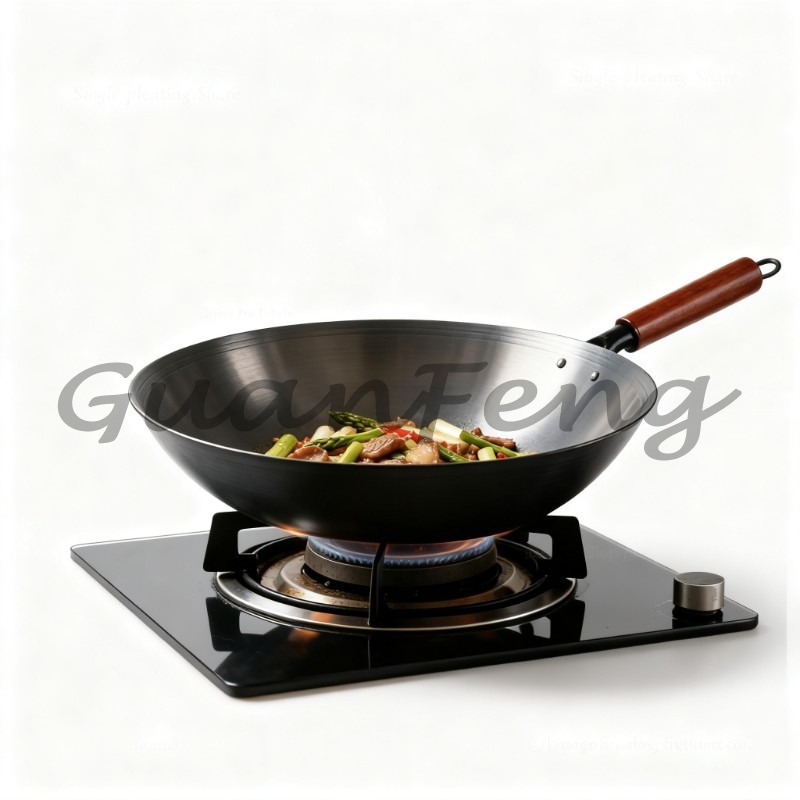 Home Cooking Chinese - Handgesmede ijzeren pannen, Chinese wok, ongecoate