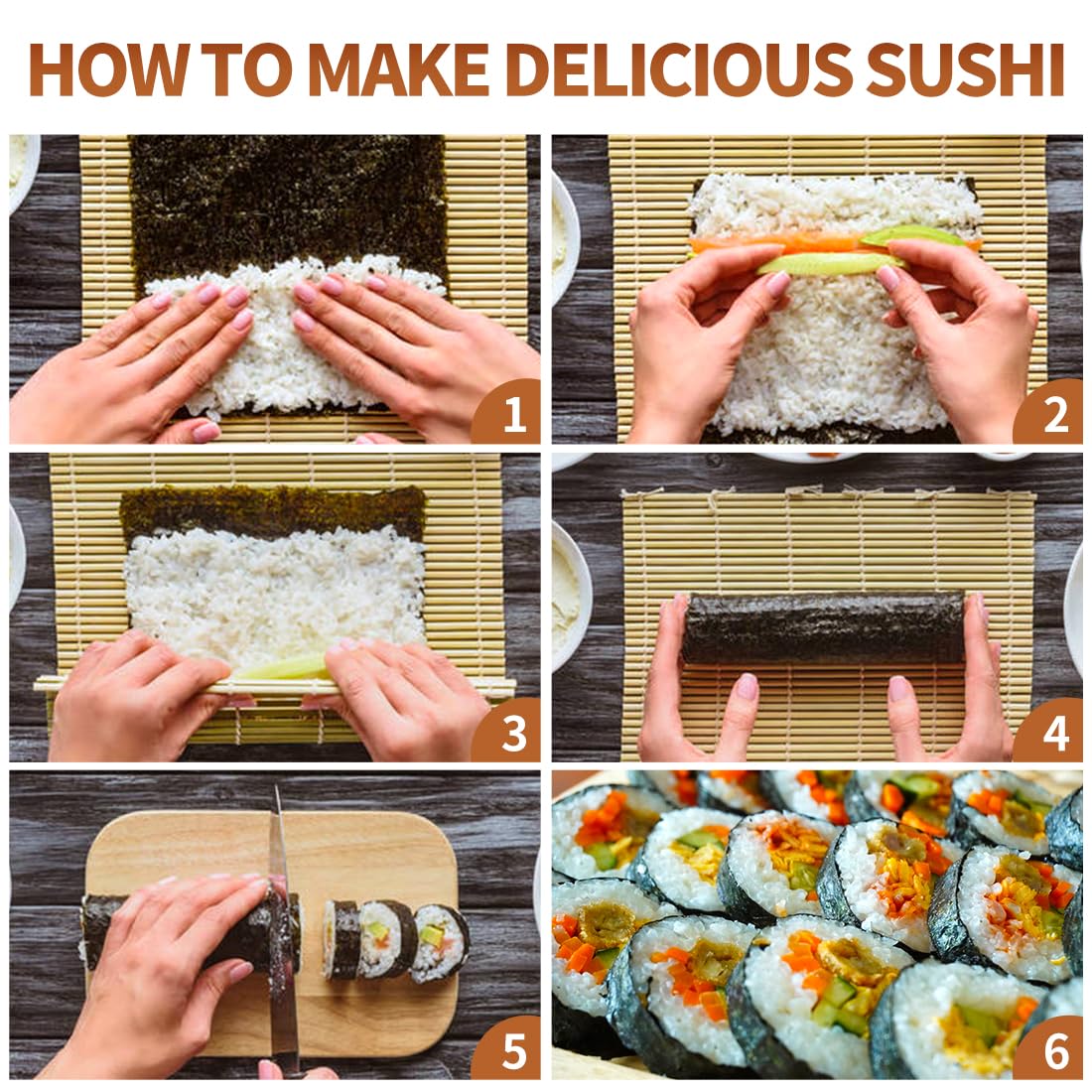 Sushi-set met verschillende st - Sushi Mat Bamboo recensie en prijs